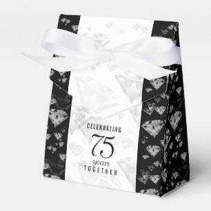 Elegant 75th Diamond Wedding Anniversary Favour Box