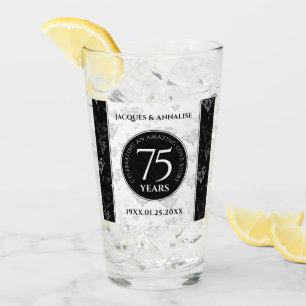 Elegant 75th Diamond Wedding Anniversary Glass