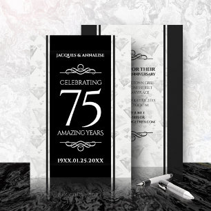 Elegant 75th Diamond Wedding Anniversary Invitation