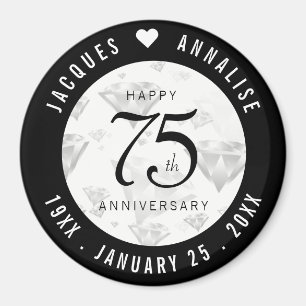 Elegant 75th Diamond Wedding Anniversary Magnet