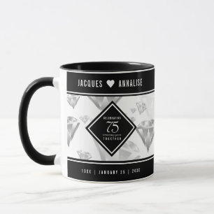 Elegant 75th Diamond Wedding Anniversary Mug