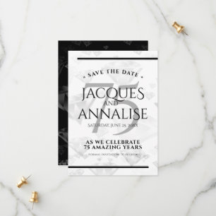 Elegant 75th Diamond Wedding Anniversary Save The Date