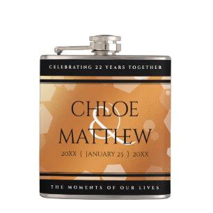 Elegant 7th 22nd 49th Copper Wedding Anniversary Hip Flask