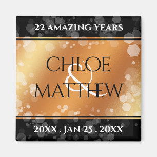 Elegant 7th 22nd 49th Copper Wedding Anniversary Magnet