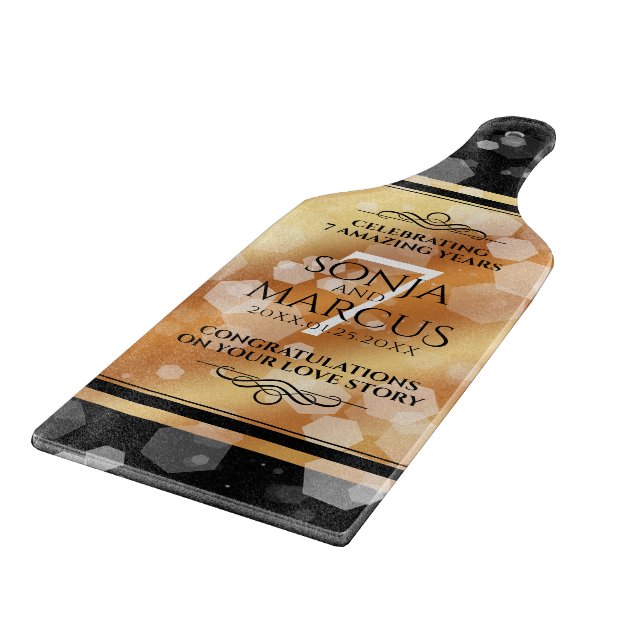 Elegant 7th Copper Wedding Anniversary Celebration Cutting Board (Corner)