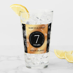 Elegant 7th Copper Wedding Anniversary Celebration Glass