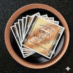 Elegant 7th Copper Wedding Anniversary Celebration Napkin