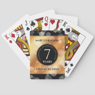 Elegant 7th Copper Wedding Anniversary Celebration Playing Cards