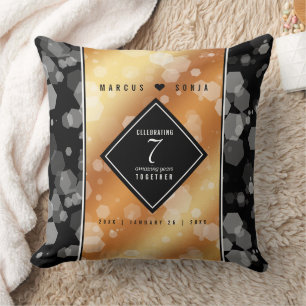 Elegant 7th Copper Wedding Anniversary Cushion