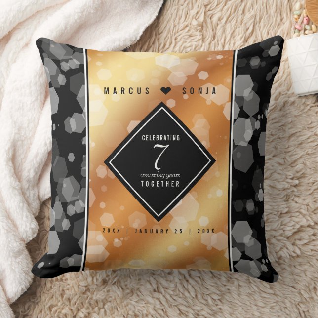Elegant 7th Copper Wedding Anniversary Cushion (Blanket)