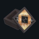 Elegant 7th Copper Wedding Anniversary Gift Box<br><div class="desc">Celebrate the 7th copper wedding anniversary with this stylish keepsake box! Elegant black and white serif lettering with hexagonal confetti on a copper foil background add a memorable touch for this special occasion and milestone. Personalise with the couple's names and dates of marriage. Design © W.H. Sim. See more at...</div>