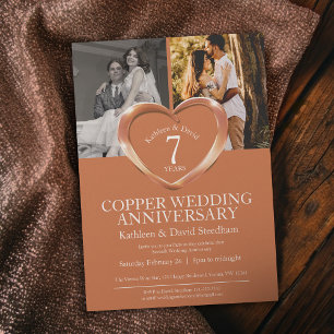 Elegant 7th Copper Wedding Anniversary Invitation