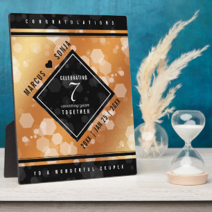 Elegant 7th Copper Wedding Anniversary Plaque