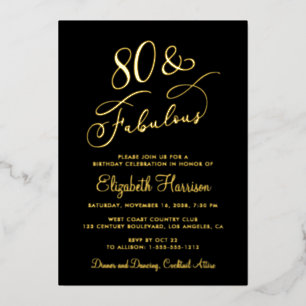 Elegant 80 And Fabulous Black 80th Birthday Party