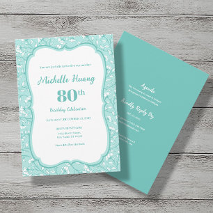 Elegant 80th Birthday Invitation