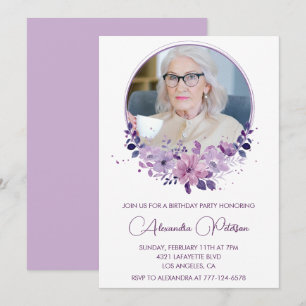 Elegant 80th birthday invitation Photo Elegant