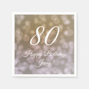 Elegant 80th Birthday Napkins For Her 