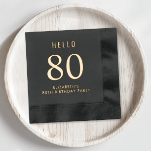 Elegant 80th Birthday Party  Foil Napkins