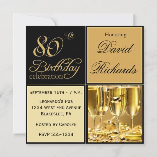 Elegant 80th Birthday Party Invitations | Zazzle.com.au