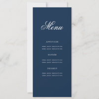 Elegant 80th Birthday Party Menu Gold Navy Blue 