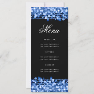 Elegant 80th Birthday Party Menu Navy Blue Invitation
