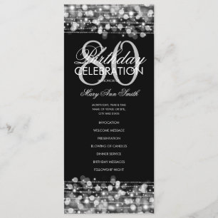 Elegant 80th Birthday Party Program Silver Menu