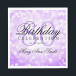 Elegant 80th Birthday Party Purple Glitter Lights Napkin<br><div class="desc">Elegant & Modern 80th Birthday Party Purple Glitter Lights design.</div>