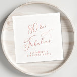 Elegant 80th Birthday Party Rose Gold Foil Napkins<br><div class="desc">Elevate her 80th birthday party with these chic foil-stamped napkins,  elegantly stamped in rose gold real foil for a sophisticated touch and featuring "80 & Fabulous" in a stylish script and her name in modern lettering, </div>