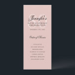 Elegant 80th Birthday Program Menu Blush Pink<br><div class="desc">Elegant "Birthday Party Program" design with a sophisticated script typography w/ custom text.</div>
