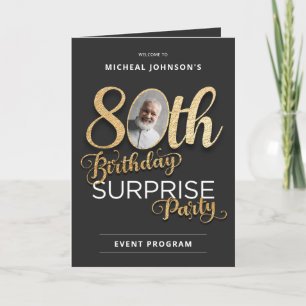 Elegant 80th Birthday Surprise Party Program