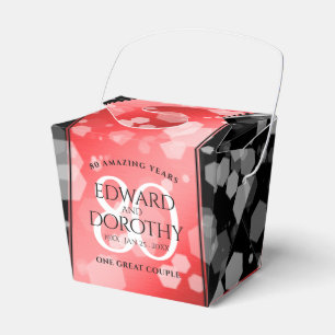 Elegant 80th Ruby Wedding Anniversary Favour Box
