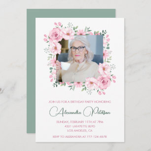 Elegant 85th birthday invitations Photo Boho