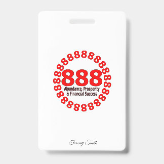Elegant 888 Angel Number Invitation Card ID Badge