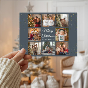 Elegant 8 Photo Christmas Card