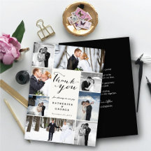 Elegant 8-Photo Wedding Collage with Script Text