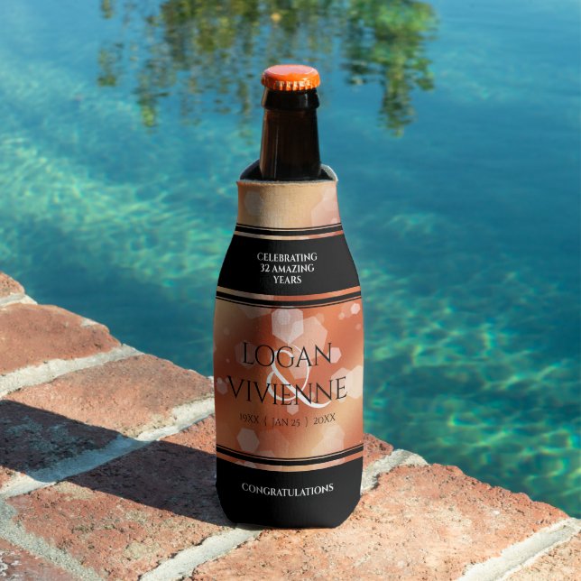 Elegant 8th 32nd Bronze Wedding Anniversary Bottle Cooler (In Situ Pool)