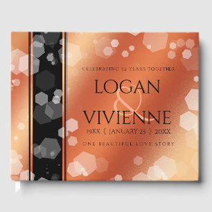 Elegant 8th 32nd Bronze Wedding Anniversary Guest Book