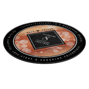 Elegant 8th Bronze Wedding Anniversary Celebration Cutting Board
