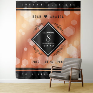 Elegant 8th Bronze Wedding Anniversary Tapestry