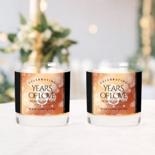 Elegant 8th Bronze Wedding Anniversary Whiskey Glass