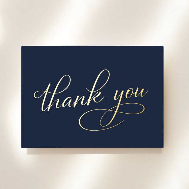 Elegant 90th Birthday Blue Foil Thank You Card (Creator Uploaded)