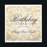 Elegant 90th Birthday Party Gold Glitter Lights Napkin<br><div class="desc">Elegant & Modern 90th Birthday Party Gold Glitter Lights design.</div>