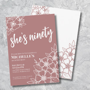 Elegant 90th Birthday Party Invitation