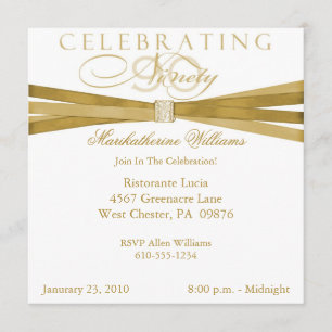 Elegant 90th Birthday Party Invitations
