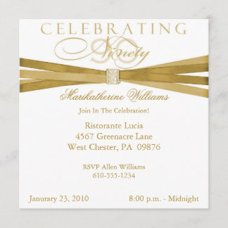 Elegant 90th Birthday Party Invitations