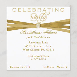 Elegant 90th Birthday Party Invitations