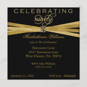 Elegant 90th Birthday Party Invitations
