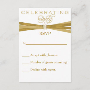 Elegant 90th Birthday Party Invitations RSVP Card