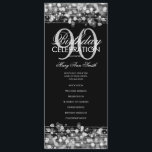 Elegant 90th Birthday Party Program Silver Menu<br><div class="desc">Elegant "Birthday Party Program" design with Sparkles & Lights in Silver w/ custom text.</div>