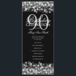 Elegant 90th Birthday Party Program Silver Menu<br><div class="desc">Elegant "Birthday Party Program" design with Sparkles & Lights in Silver w/ custom text.</div>